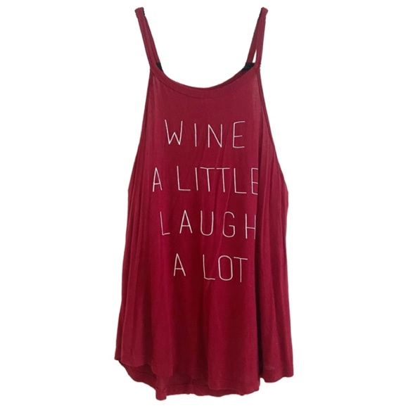 Wine a Little Laugh A Lot Retro Doll Graphic Tank - Picture 1 of 6